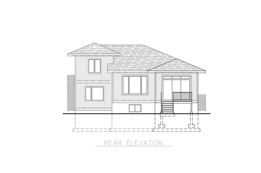 Home Plan Rear Elevation of this 3-Bedroom,1684 Sq Ft Plan -158-1259