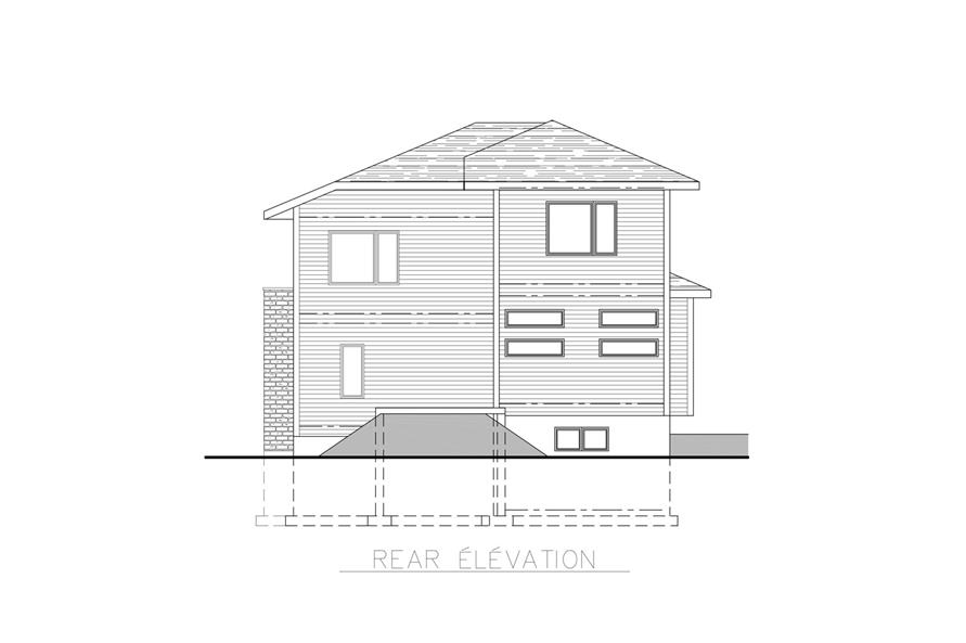 Home Plan Rear Elevation of this 3-Bedroom,1891 Sq Ft Plan -158-1261