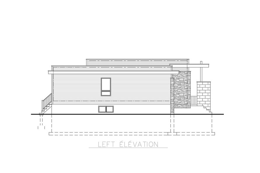 Home Plan Left Elevation of this 3-Bedroom,1268 Sq Ft Plan -158-1263