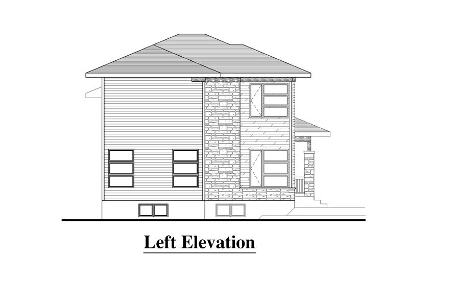 Home Plan Left Elevation of this 3-Bedroom,1548 Sq Ft Plan -158-1274