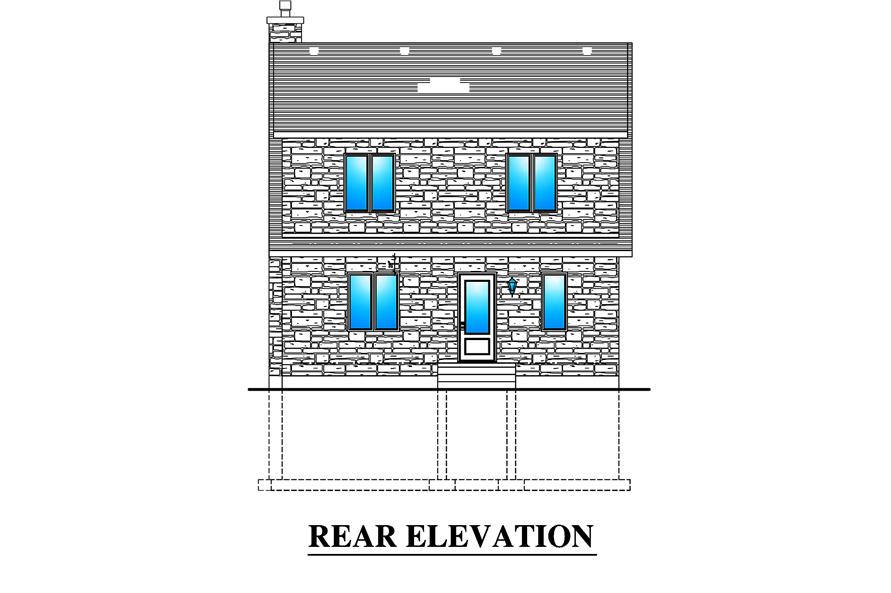 Home Plan Rear Elevation of this 3-Bedroom,1258 Sq Ft Plan -158-1295