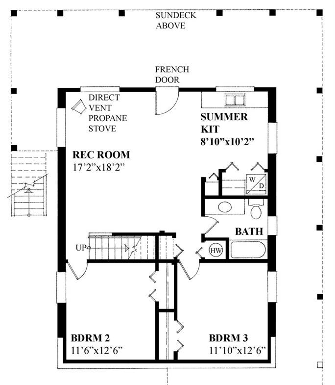 Lake Home Plan - 4 Bedrms, 2.5 Baths - 2912 Sq Ft - #160-1025