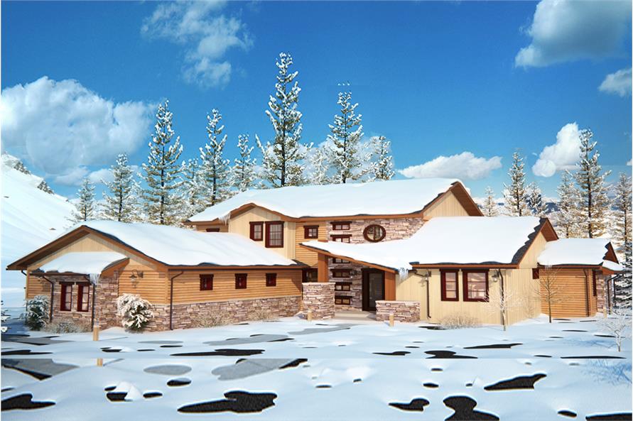 Front View of this 4-Bedroom, 3413 Sq Ft Plan - 161-1080