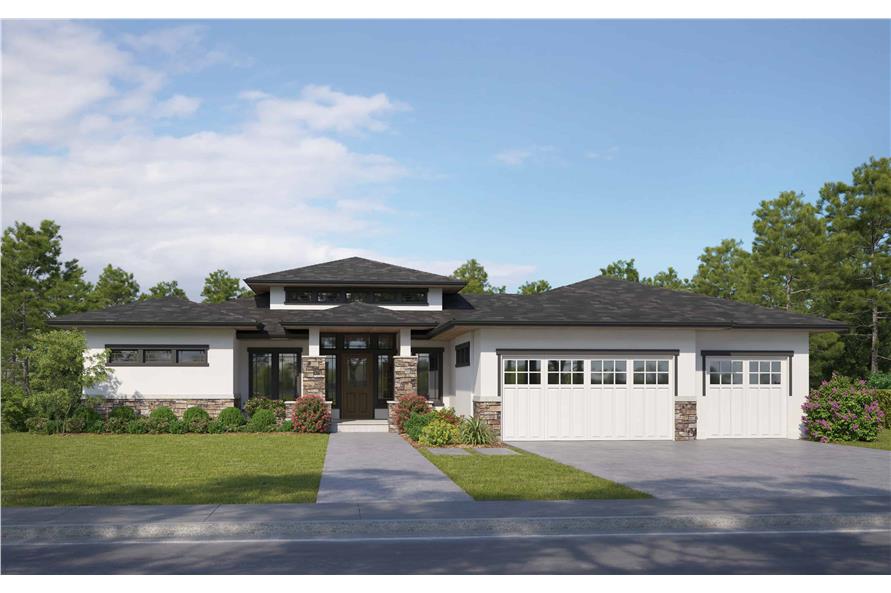 Front View of this 4-Bedroom, 2593 Sq Ft Plan - 161-1085