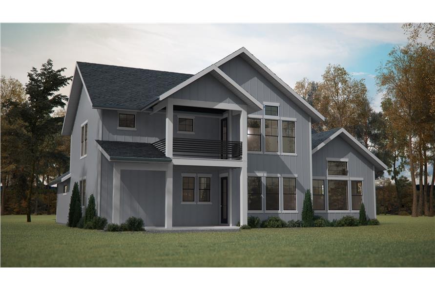 Home Plan Rear Elevation of this 4-Bedroom,2726 Sq Ft Plan -161-1087