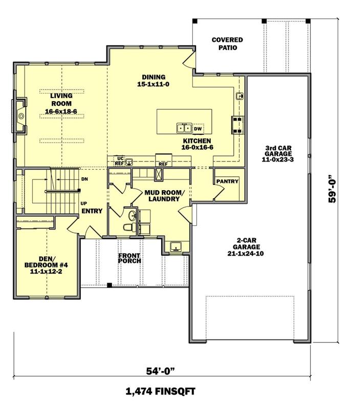 4 Bedrm, 2726 Sq Ft Country House Plan #161-1087