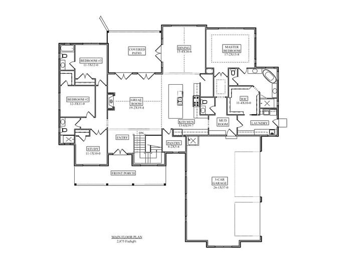 Country Home - 3 Bedrms, 3.5 Baths - 2875 Sq Ft - Plan #161-1120