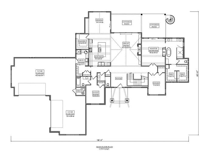 Contemporary Home Plan - 5 Bedrms, 4.5 Baths - 5636 Sq Ft - #161-1218