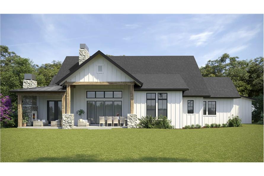 Rear View of this 3-Bedroom,2876 Sq Ft Plan -161-1229