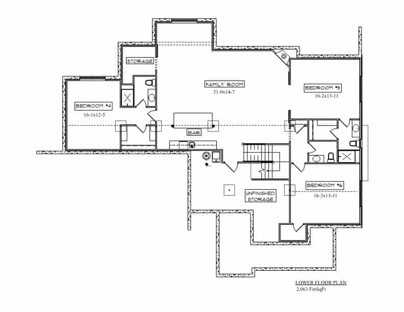 Craftsman Floor Plan - 3-6 Bedrms, 3.5-6 Baths - 2876-4939 Sq Ft - #161 ...