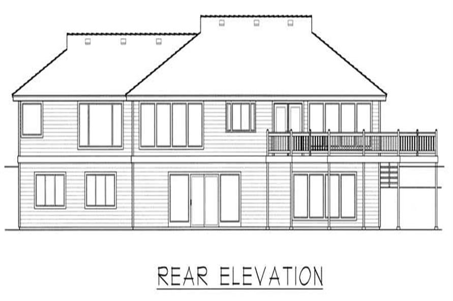 Home Plan Rear Elevation of this 4-Bedroom,3594 Sq Ft Plan -162-1036