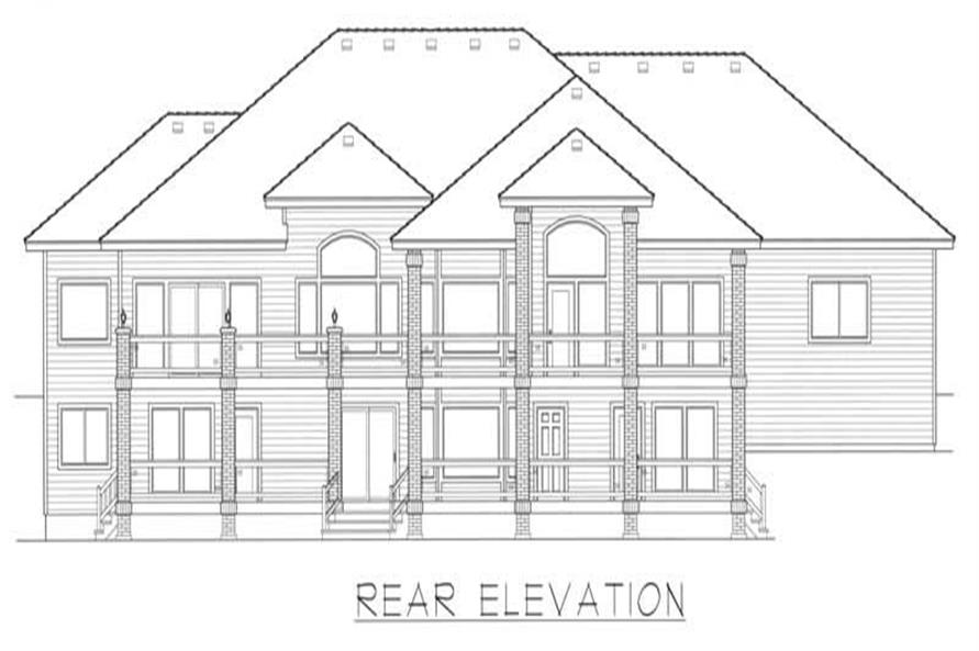 Home Plan Rear Elevation of this 4-Bedroom,4923 Sq Ft Plan -162-1047