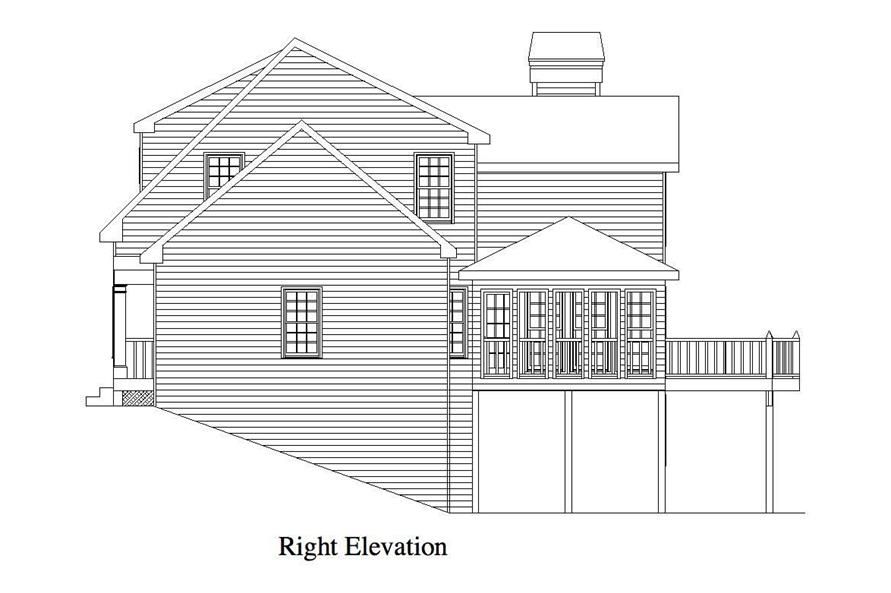 Home Plan Right Elevation of this 3-Bedroom,1954 Sq Ft Plan -163-1018