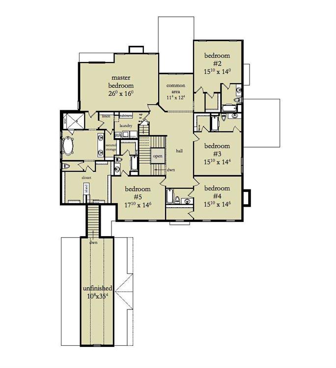 Colonial-Inspired House Design - 5 Bedrm, 5.5 Bath, 6261 Sq Ft #163-1028