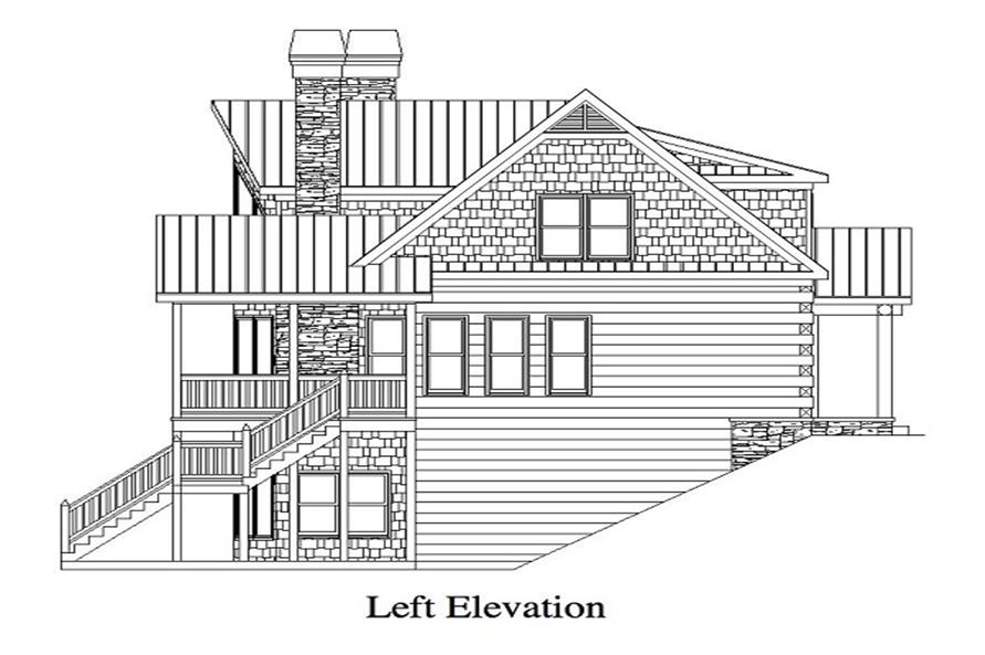 Home Plan Left Elevation of this 3-Bedroom,1918 Sq Ft Plan -163-1053