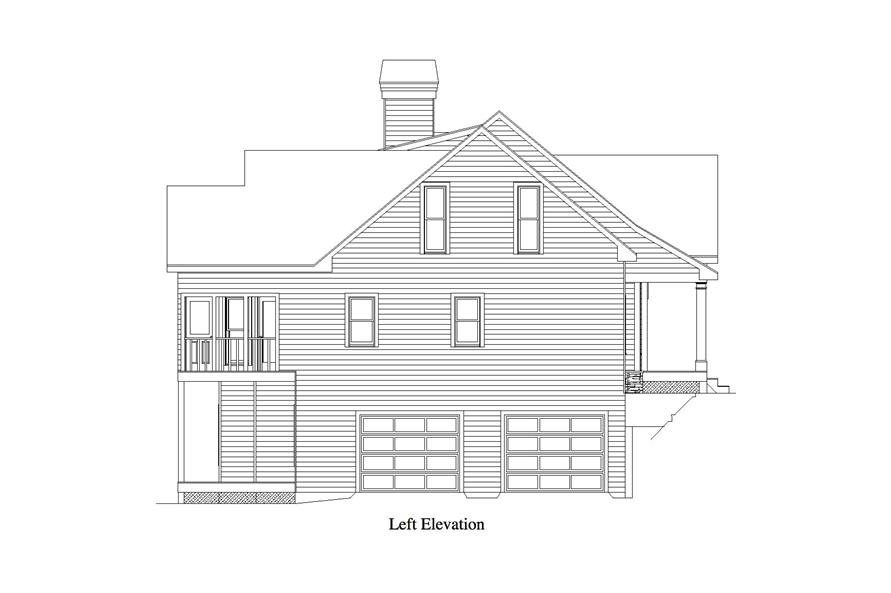 Home Plan Left Elevation of this 3-Bedroom,1816 Sq Ft Plan -163-1056