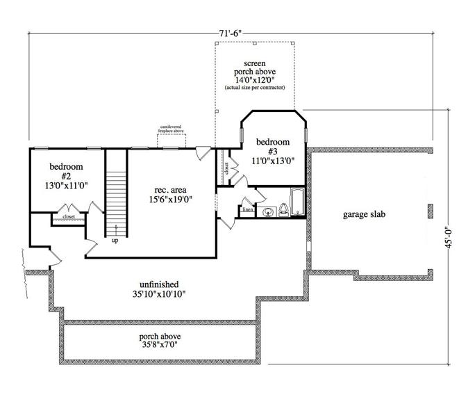 Ranch House Plan #163-1065: 3 Bedrm, 1448 Sq Ft Home | ThePlanCollection