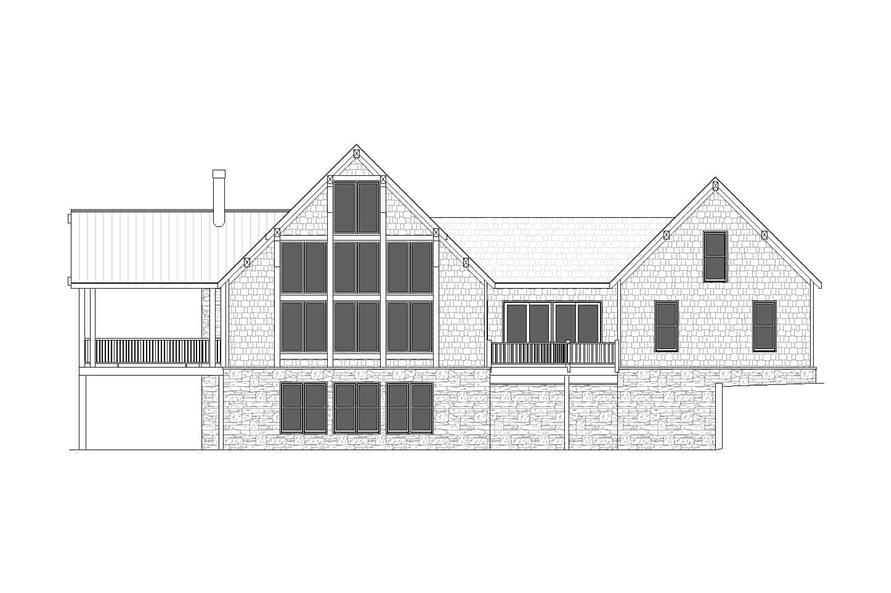 Home Plan Rear Elevation of this 3-Bedroom,2665 Sq Ft Plan -163-1082