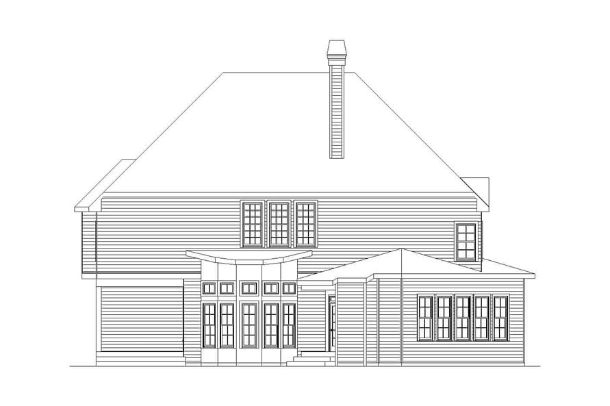 Home Plan Rear Elevation of this 5-Bedroom,3496 Sq Ft Plan -163-1084