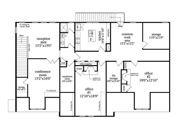 3-Car Garage Plan with 2193 Sq Ft Office Above - #163-1090