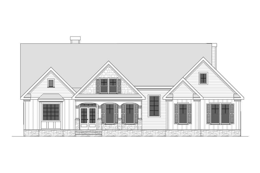 Home Plan Front Elevation of this 4-Bedroom,2760 Sq Ft Plan -163-1101