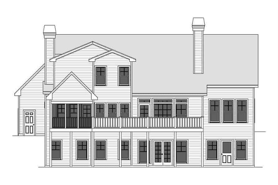 Home Plan Rear Elevation of this 4-Bedroom,2760 Sq Ft Plan -163-1101