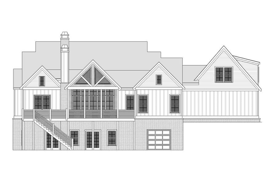 Home Plan Rear Elevation of this 3-Bedroom,2365 Sq Ft Plan -163-1107