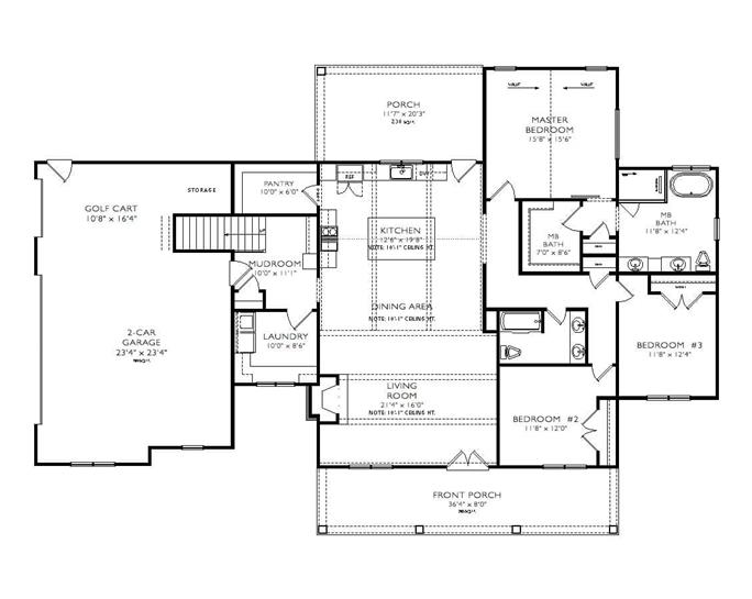 Modern Farmhouse Home Plan - 3 Beds, 2 Baths - 2180 Sq Ft - #163-1115