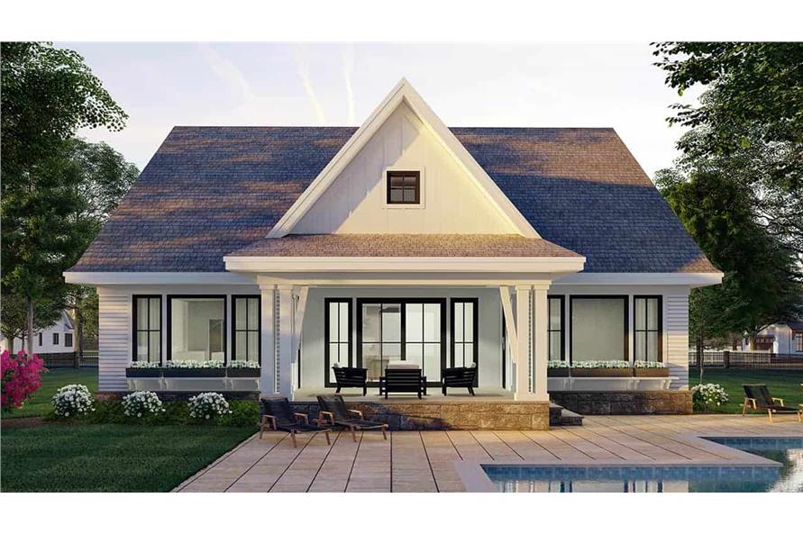 Rear View of this 3-Bedroom, 2657 Sq Ft Plan - 165-1156