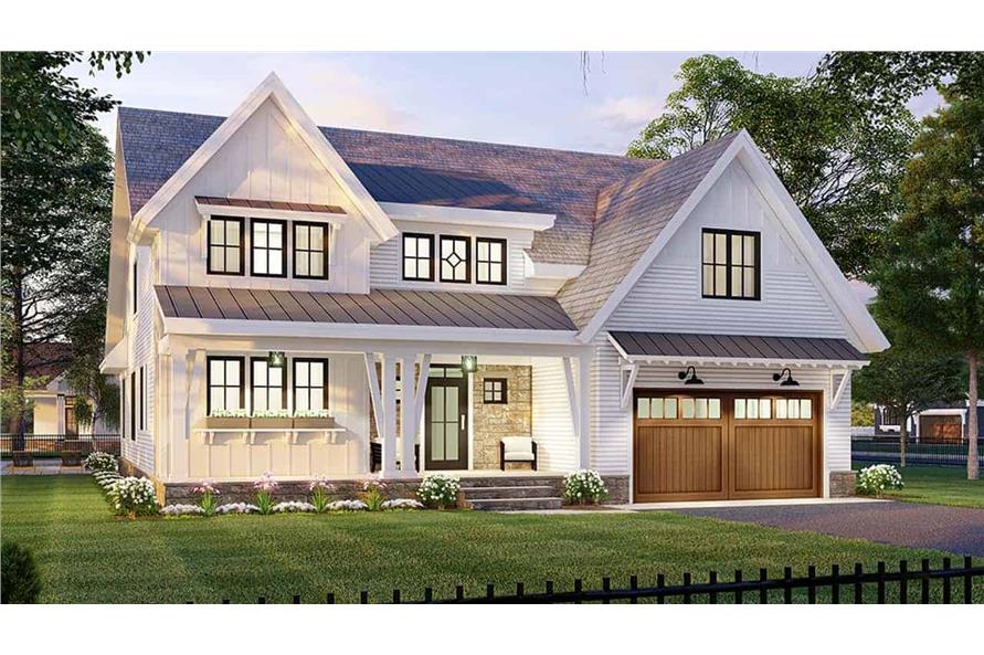 Front View of this 3-Bedroom, 2657 Sq Ft Plan - 165-1156