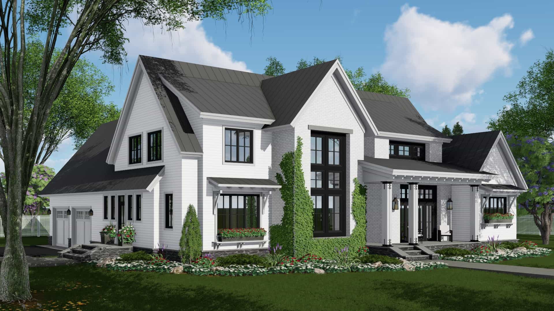 Modern Farmhouse Floor Plan - 4 Bedrms, 2.5 Baths - 2837 Sq Ft - #165-1166