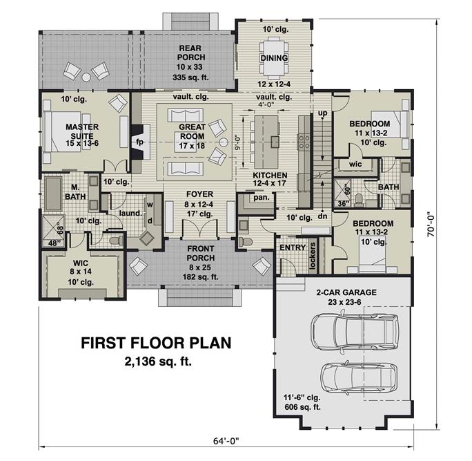 Modern Farmhouse Plan - 3 Bedrms, 2.5 Baths - 2136 Sq Ft - #165-1181