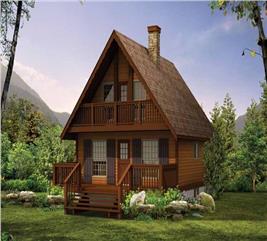 Mountain Cabin Home Plan - 3 Bedrms, 1.5 Baths, 1073 Sq Ft - #167-1026