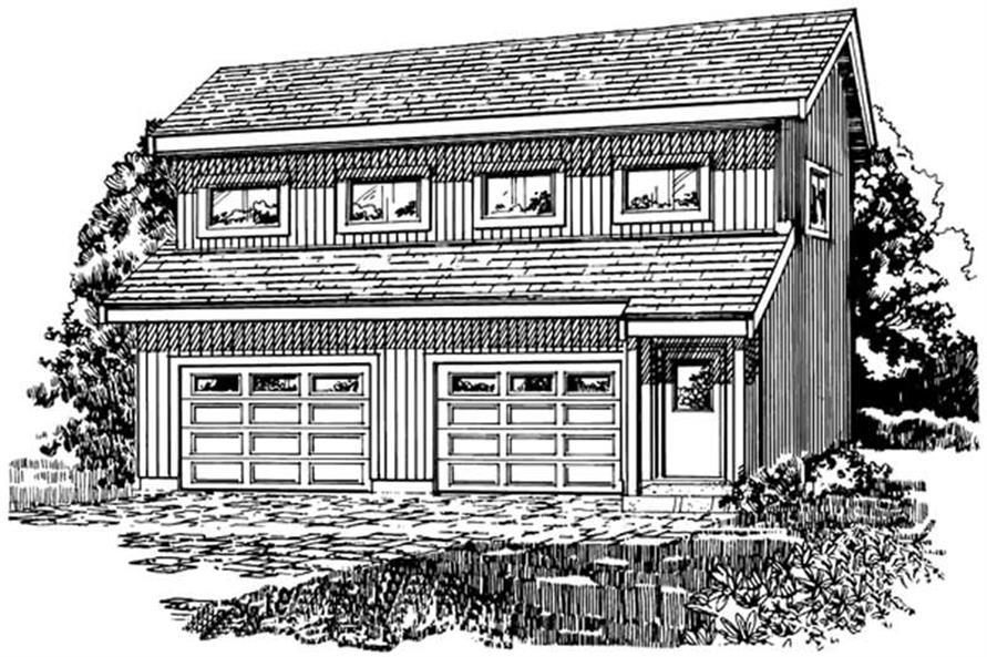 Front View of this 1-Bedroom, 468 Sq Ft Plan - 167-1420