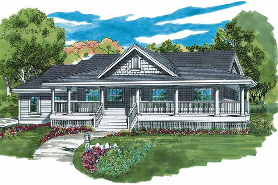 3-Bedroom, 1578 Sq Ft Country House Plan - 167-1449 - Front Exterior
