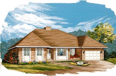 3-Bedroom, 2042 Sq Ft European House Plan - 167-1454 - Front Exterior