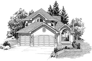 3-Bedroom, 2826 Sq Ft European House Plan - 167-1481 - Front Exterior