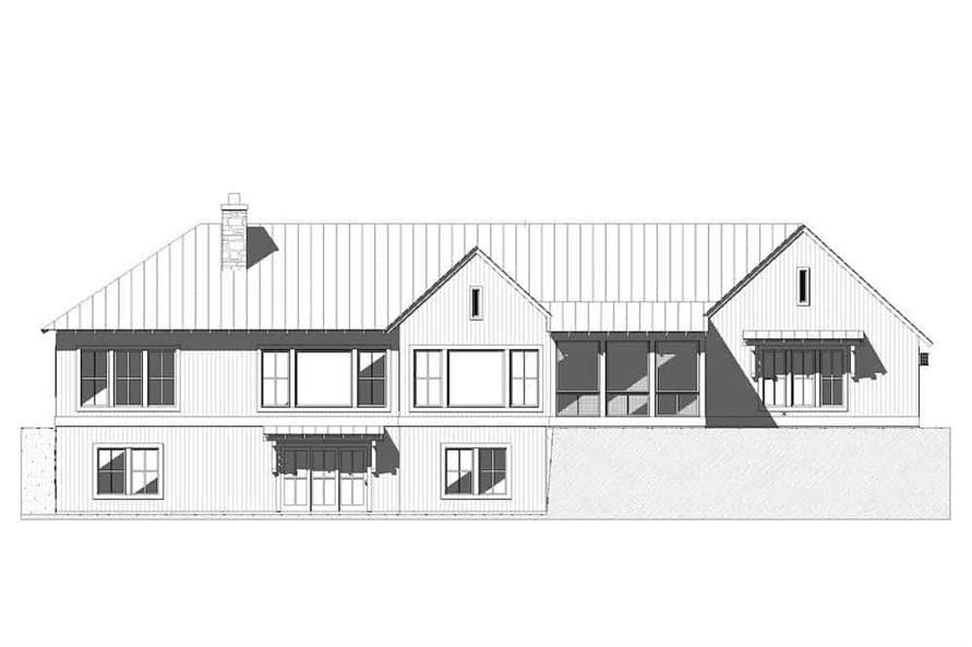 Home Plan Rear Elevation of this 4-Bedroom,2082 Sq Ft Plan -168-1141