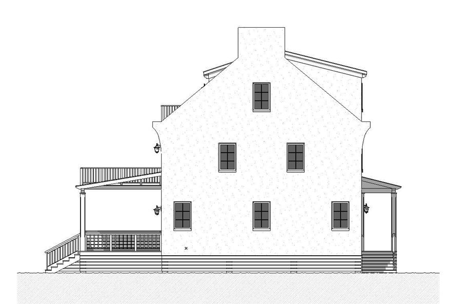 Home Plan Left Elevation of this 7-Bedroom,3768 Sq Ft Plan -168-1144