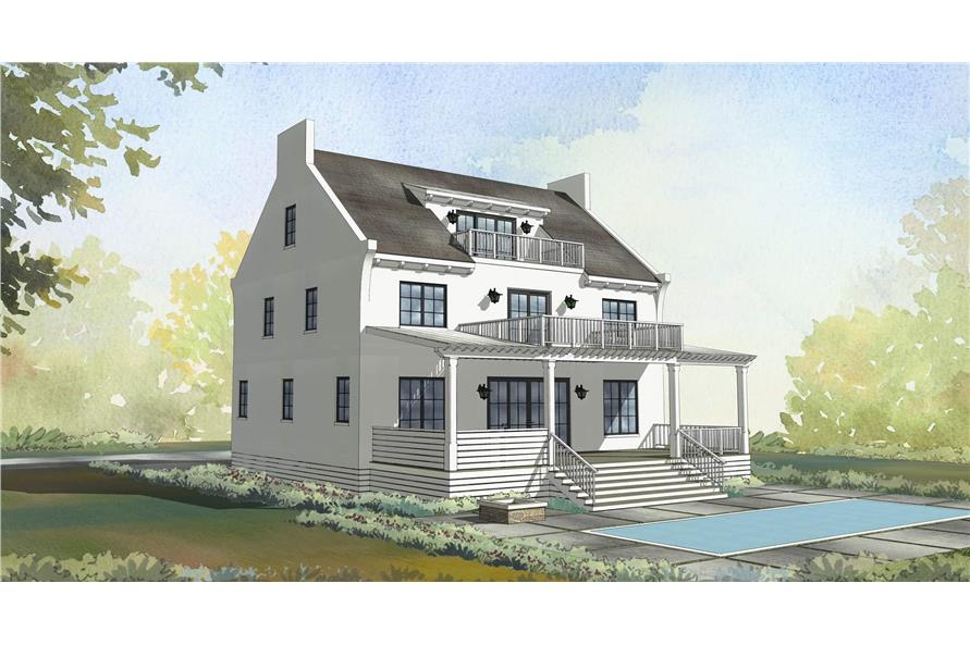 Rear View of this 7-Bedroom,3768 Sq Ft Plan -168-1144