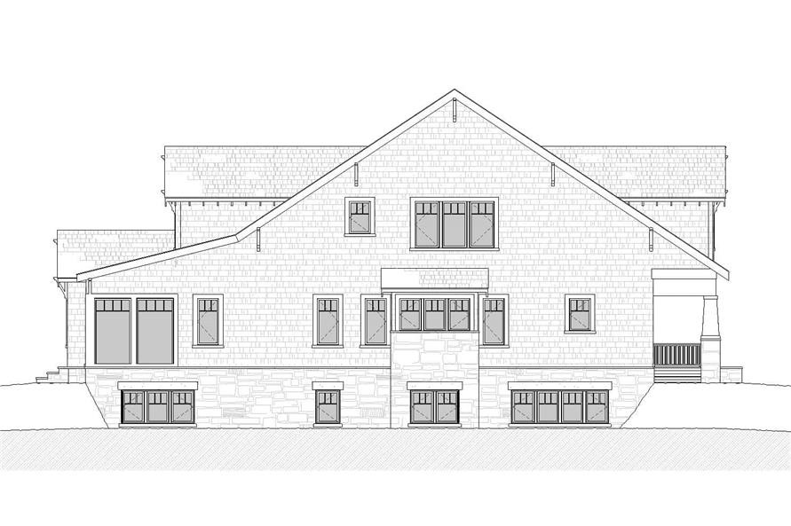 Home Plan Left Elevation of this 4-Bedroom,4026 Sq Ft Plan -168-1145