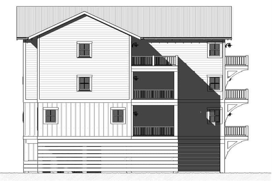 Home Plan Right Elevation of this 7-Bedroom,3577 Sq Ft Plan -168-1150