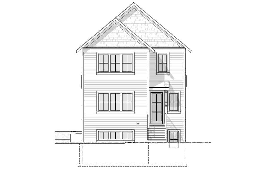 Home Plan Rear Elevation of this 5-Bedroom,3348 Sq Ft Plan -168-1151