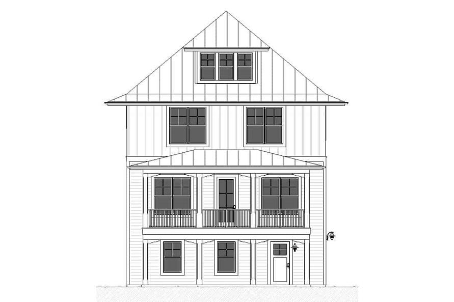 Home Plan Front Elevation of this 5-Bedroom,3588 Sq Ft Plan -168-1163
