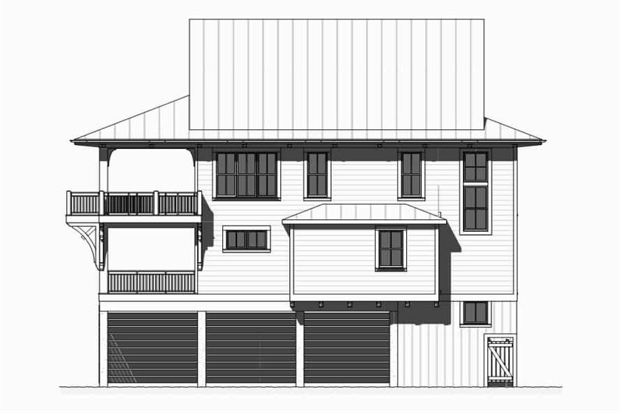 Home Plan Left Elevation of this 4-Bedroom,2593 Sq Ft Plan -168-1165