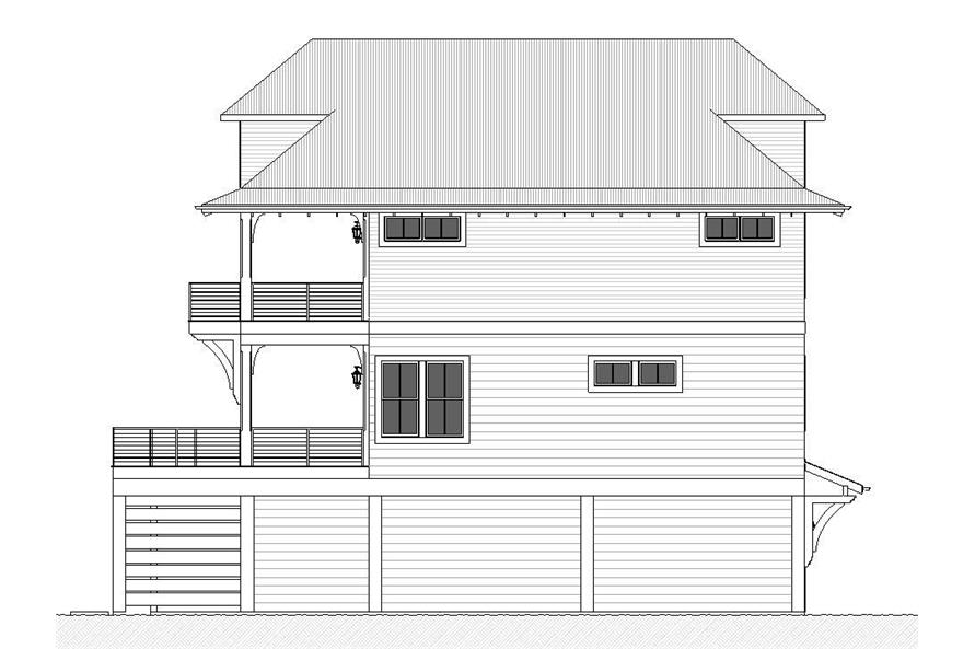 Home Plan Left Elevation of this 4-Bedroom,2582 Sq Ft Plan -168-1168