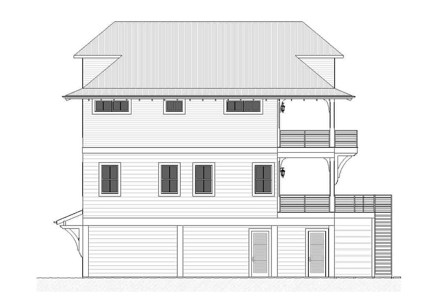 Home Plan Right Elevation of this 4-Bedroom,2582 Sq Ft Plan -168-1168