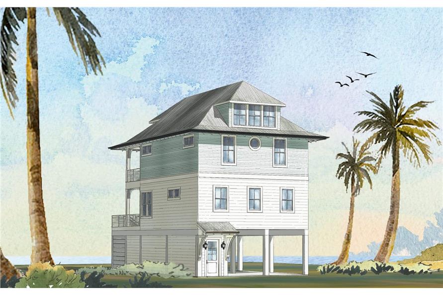 4-Bedroom, 2582 Sq Ft Beachfront Home Plan - 168-1168 - Main Exterior