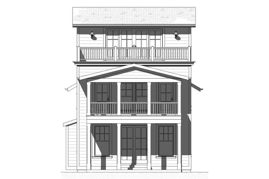 Home Plan Front Elevation of this 5-Bedroom,2859 Sq Ft Plan -168-1172