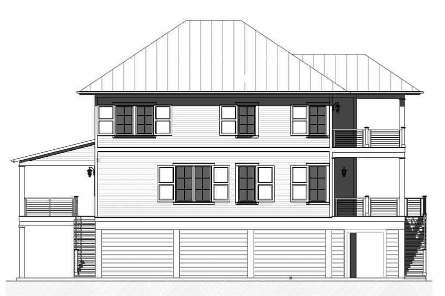 Home Plan Left Elevation of this 4-Bedroom,2401 Sq Ft Plan -168-1173